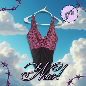 Stylish Pink and Black Women'Swimsuit By CARIBBEAN